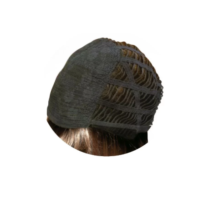 Base de peruca em rede preta com cabelo castanho