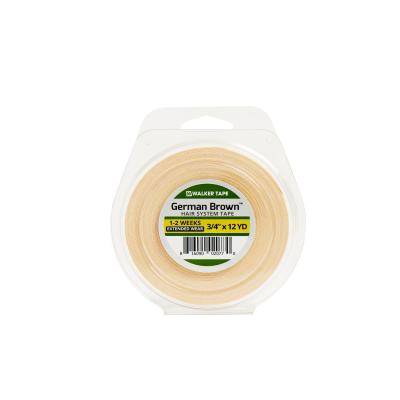 Fita adesiva para sistema capilar Walker Tape German Brown em embalagem transparente