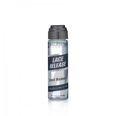 Spray metálico prateado e azul com tampa preta e texto em inglês
