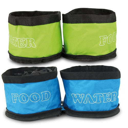 Bebedor e Alimentador Dobrável Duplo para Cães