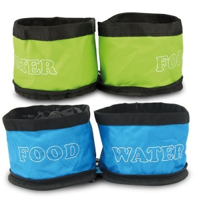 Bebedor e Alimentador Dobrável Duplo para Cães