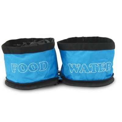 Bebedor e Alimentador Dobrável Duplo para Cães