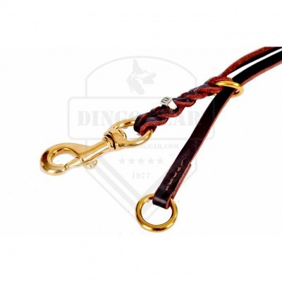 Trela de Argola Comprida em Couro sem Pega DINGO GEAR