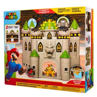 Caixa de brinquedo Super Mario Bowser's Castle Playset com castelo e personagens