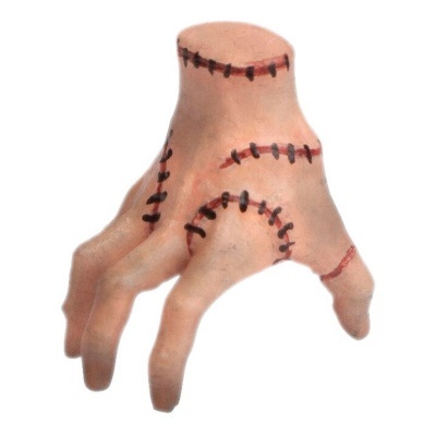 Luvas de mão com design de pele costurada e pontos de sutura falsas