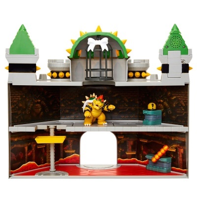Brinquedo de castelo da Bowser com figura e acessórios em plástico