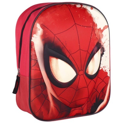 Mochila vermelha com imagem do Homem-Aranha