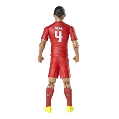 Boneco jogador de futebol vestindo uniforme vermelho com nome Virgil e número 4
