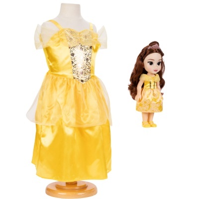 Vestido amarelo para criança e boneca vestida a condizer