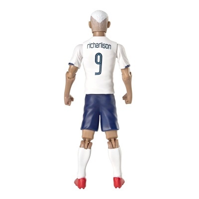 Figura de ação de jogador de futebol com camisola branca e número 9