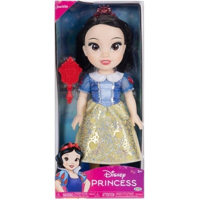 Boneca Disney Princesa Branca de Neve com vestido azul e amarelo em caixa