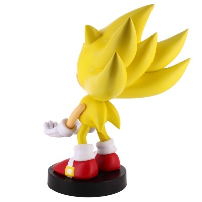 Figura colecionável de Super Sonic amarelo com base preta