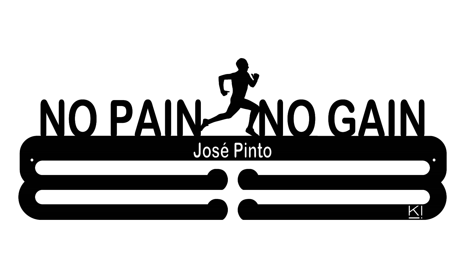 Medalheiro "NO PAIN NO GAIN" - Homem