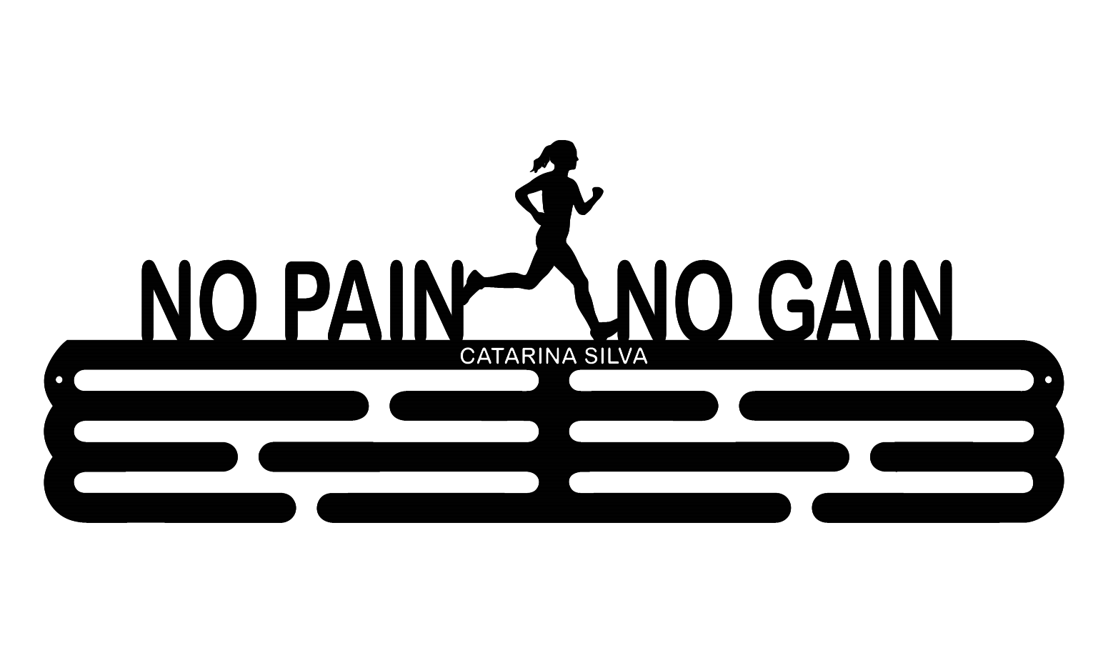 Medalheiro "NO PAIN NO GAIN" - Mulher