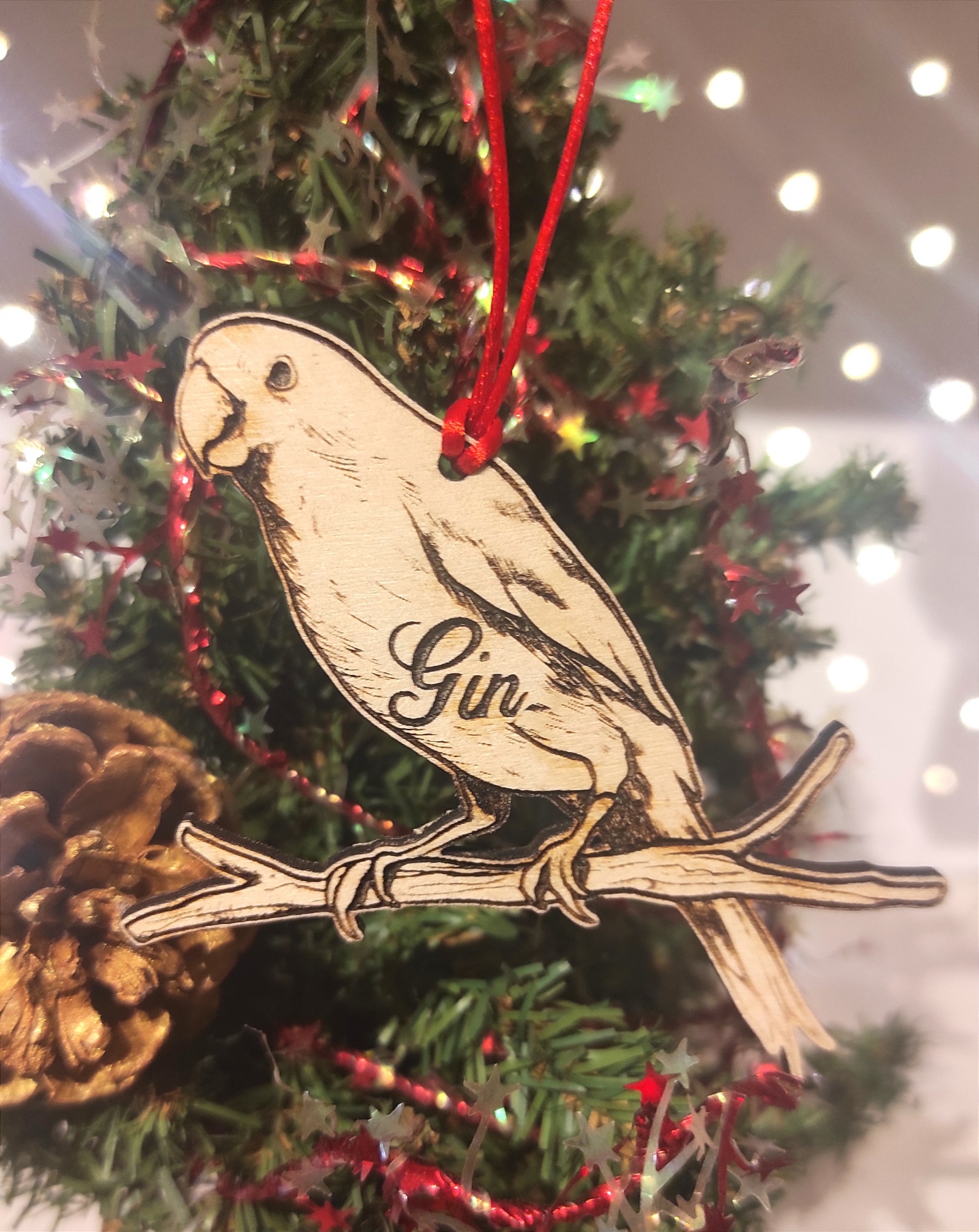 Ornamento "Agapórnis roseicollis" Personalizado - Love Birds