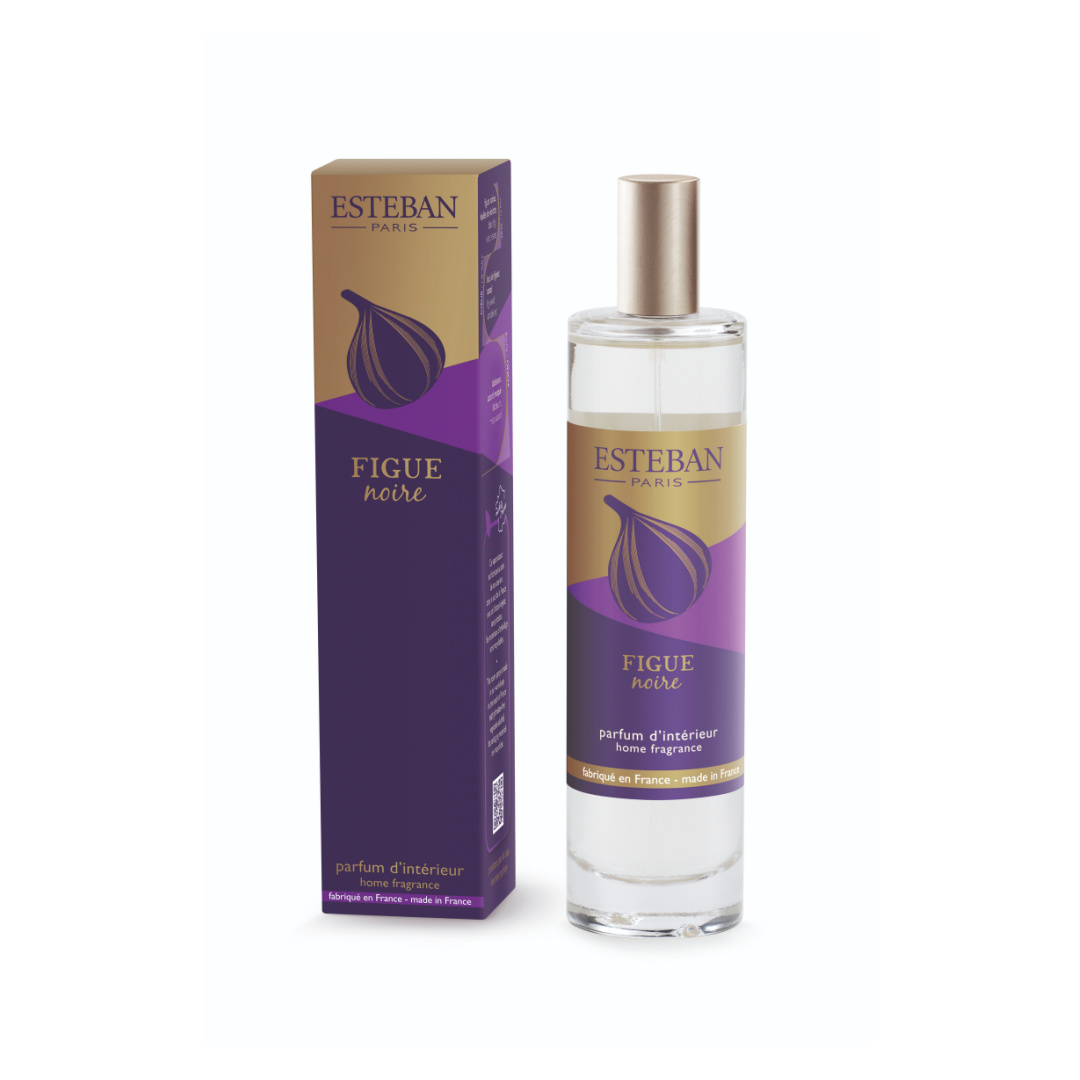 Spray Ambiente 75ml Figue Noire Frasco de perfume e embalagem ESTEBAN PARIS Figue noire