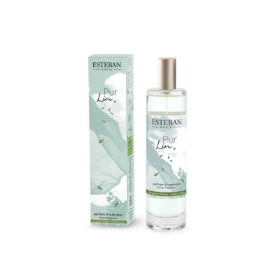 Frasco de perfume Esteban Paris Pur Lin com caixa verde e branca