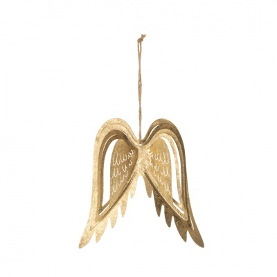 Asas de anjo douradas decorativas em metal