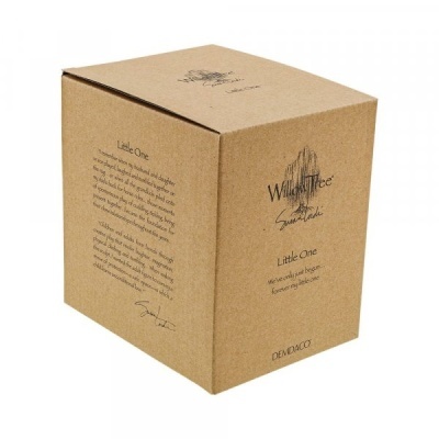 Caixa de papelão castanho com texto e logotipo Willow Tree Little One