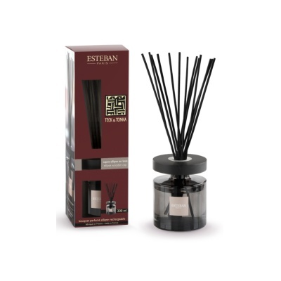 Difusor de aromas Esteban Paris Teka & Tona com embalagem vinho escuro