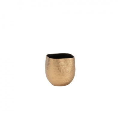 Vaso dourado texturizado com interior preto