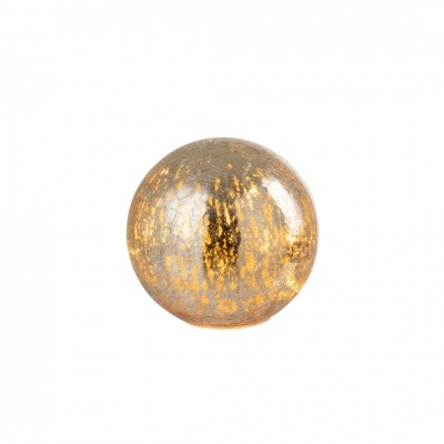 Esfera decorativa dourada com efeito rachado