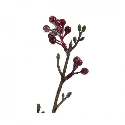 Ramo decorativo com bagas vermelhas e galhos castanhos