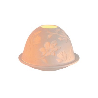 Difusor de luz em porcelana branca com padrões florais