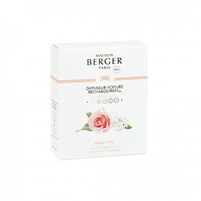 Embalagem branca de recarga para difusor de carro com ilustração de flores