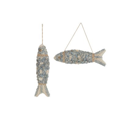 Decorações de peixe feitas de conchas com corda para pendurar
