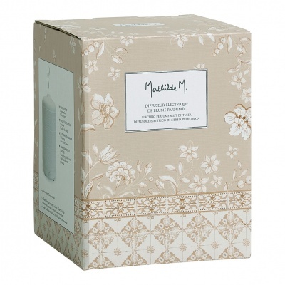 Caixa de difusor elétrico Mathilde M. com padrão floral bege e branco