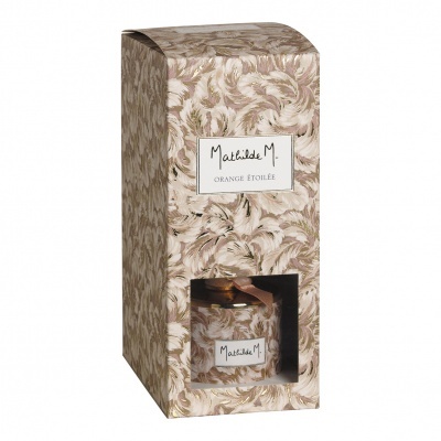 Caixa decorativa estampada com frasco de vidro Mathilde M