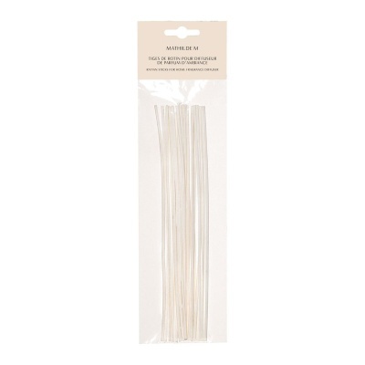 Pacote de varas finas brancas para perfumação da Mathilde M