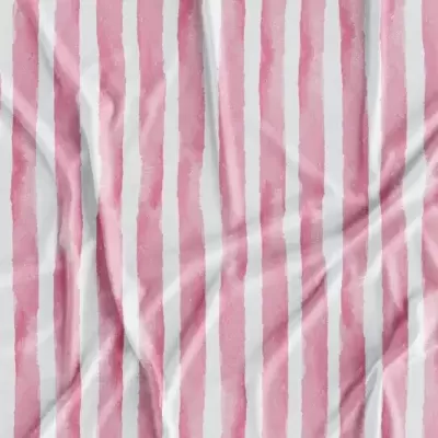 tecido riscado rosa e branco