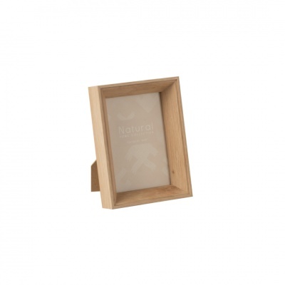 Moldura de fotografia em madeira clara com texto 'Natural' no interior