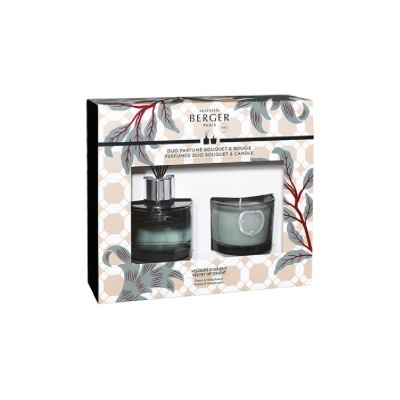 Conjunto de perfume duo e vela Maison Berger em embalagem decorada
