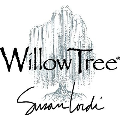 Logótipo WillowTree® com assinatura Susan Lordi e desenho de árvore cinzenta