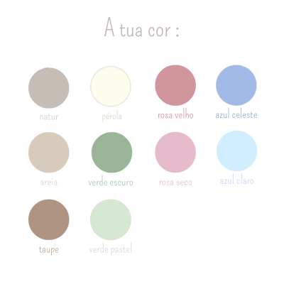 Nove círculos coloridos com nomes de cores em português