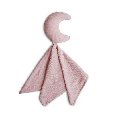 Pano de apego para bebé rosa com cabeça em forma de lua crescente