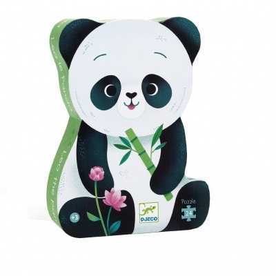 Caixa de puzzle panda em cartão colorido