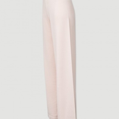 Calças rosa claro de corte largo com cintura elástica