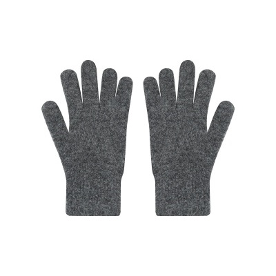 Par de luvas cinzentas de tecido felpudo