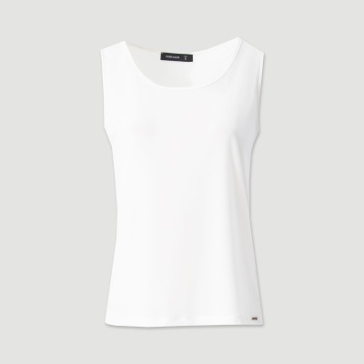 Camisola branca de alças com etiqueta FERRACHE