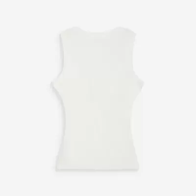 Camisola branca de alças simples vista de frente