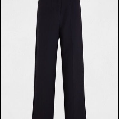 Calças pretas retas com cós e etiqueta interior MANGO SUIT COLLECTION