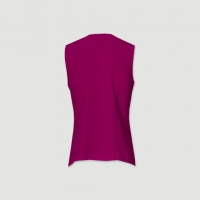 Top fúcsia sem mangas visto de costas