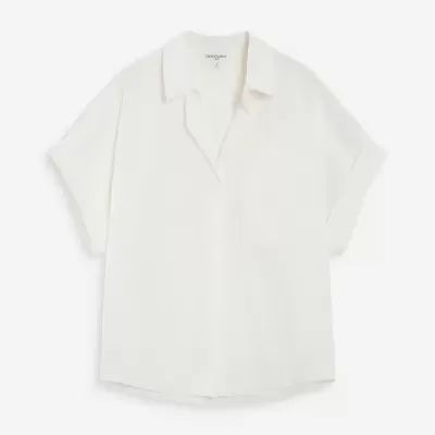 Camisa branca de manga curta Grace & Mila com bolso no peito