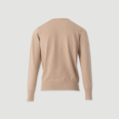 Camisola bege claro de malha vista de costas