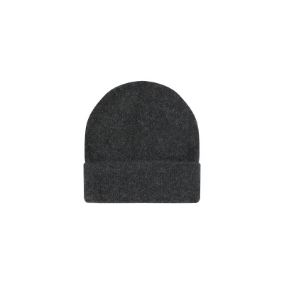 Gorro cinzento escuro de malha com dobra