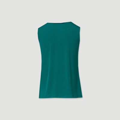 Colete de malha verde azulado